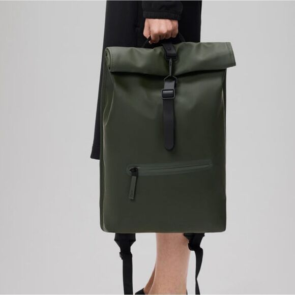 Rains Rolltop Rucksack Bag - Picture 3 of 6